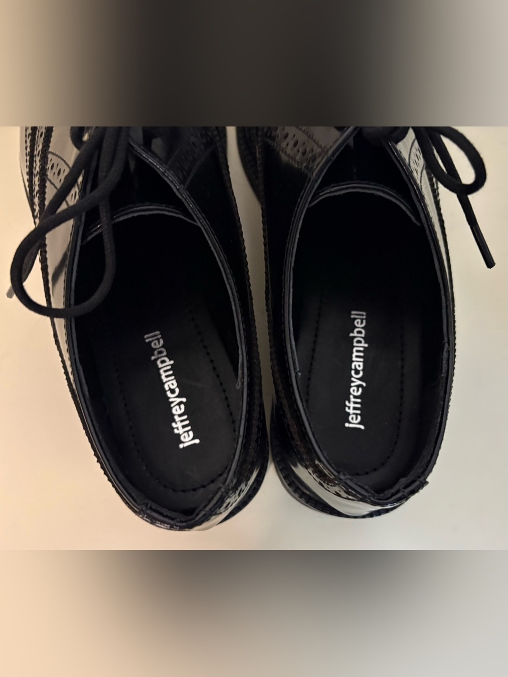 NWT Jeffrey Campbell Moyra Wingtip Black Leather Oxford Shoe 8 - Picture 5 of 11